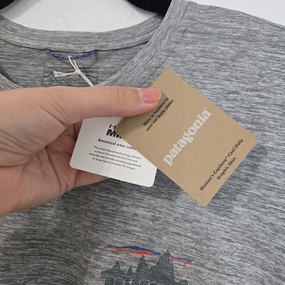Patagonia Capilene Cool Daily Graphic T Shirt Womens M Grey Save Our Home Planet - Picture 6 of 8